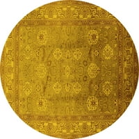 Ahgly Company u zatvorenom okruglu Orijentalno žute tradicionalne prostirke područja, 6 'krug