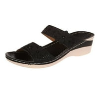 Sanviglor Dame Casual Cipes Bohemian slajds Wedge Sandale Ljeto Neklizajući modni klizički papuče Comfort