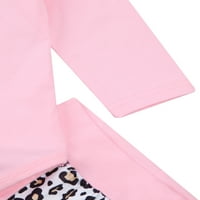 Binpure Baby Girl Leopard Print Trodijelni odijelo, Romper + pantalone + odjeća za glavu