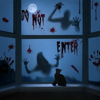 Kiskick Horror Elektrostatički prozor Cling, uklonjiva PVC Ghost Shadow Frissprint naljepnica za prozor, za višekratna i zastrašujuća scena za šou za Noć vještica