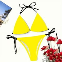 Cvjetni tisak za žene bikini setovi čipke up halter V-izrez grudnjaci kupaći kupaći kupaći kostim s