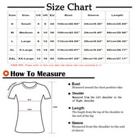 Plus veličine za žene labave fit košulje Ženski ljetni V-izrez Kratki rukav Ispis Ležerne prilike sa