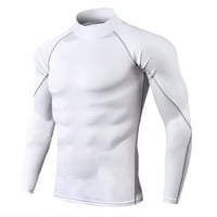 Muška fitness majica visoke vrat na otvorenom dugih rukava za zaštitu od sunca za atletik, trčanje,