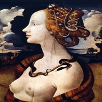Simonetta Vespucci n. Italijanska plemićka. Nafta na ploči, C1480-90, Piero di Cosimo. Poster Print