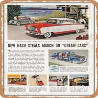 Metalni znak - Nash ambasador New Nash krade marš na automobilima iz snova Vintage ad - Vintage Rusty
