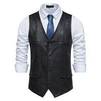 Vivianyo HD Muškarci Solid Moda sa džepovima Jednostruki grudi Stežni kostim prsluk bluza Bljeskalica