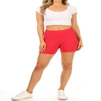 Ženska pamučna spanda Ležerna rasteza solidna vježba Povucite na osnovne hlače za kratke hlače