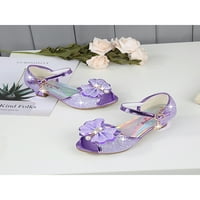 Sandale za petelene djevojke Chunky Mary Jane Sandal Peep Toe Princess cipele prozračne haljine Prom
