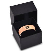 Tungsten Oklahoma usko državni srčani band prsten za muškarce Žene Udobnost FIT 18K Rose Gold Dome Polirano