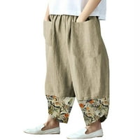 Žene ljetne haremske hlače Široke pantalone za noge casual joga dno vojska zelena 2xl