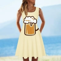 Leesechin Beer Festival kostim za čišćenje ženske casual haljine bez rukava bez rukava Crewneck Oktoberfest