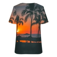 Havajske majice za žene smiješni kratki rukovi Bluze Regularne fit t majice Pulover tees vrhovi krajolik