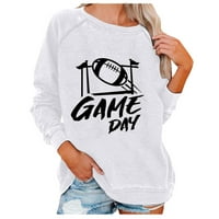 Jesen Ženska odjeća Essentials Dugi rukavac Baseball Game Day Print Pulover Dukseri Ležerne prilike