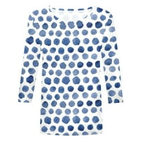 Bluza rukav casual cvjetni vrhovi vrat posada ljeta za žene bijela 2xl
