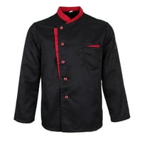 Kaputi sa uništenjem jakne, dugih rukava s jednim grudima kuhinja restoran pekarna uniforma, crna