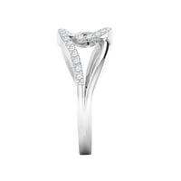 Mauli dragulji za žene 0. Carat Swirl dijamantni prsten za žensko okruženje 10k ruža, bijelo i žuto