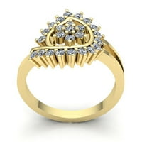 Prirodno 0.5carat okrugli rez Diamond Dame Bridal Cvjetni angažman Fancy Ring Solid 10k ruža, bijela