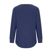 Izrez s dugim rukavima izrez čvrsto pulover Zimske padne bluze Žene košulje Odjeća za čišćenje $ 5. Mornarska veličina 2xl