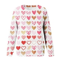 Podplug ženska modna casual dugih rukava za Valentinovo, pulover okruglih vrata, dukseri za pulover TOP bluza Valentinovo poklon
