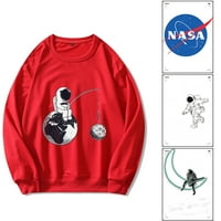 Ženski muškarac astronaut u svemirskoj veziči za kapute Dukseri Udobnost mekani runo posada crvena za mlade, par