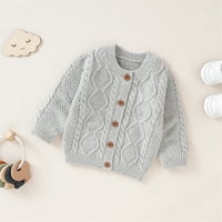 SHPWFBE odjeća Djevojka Dječak Knit Cardigan džemper Topli pulover vrhove Toddler Solid Overtery Jakna