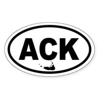 Cafepress - ACK Nantucket Karta Ovalna naljepnica - naljepnica