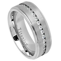 Besplatno personalizirani laserski graviranje titanijumski pojasevi prstenovi bijeli IP pozlaćeni prsten od titana brušenog središta sjajnog stepenaste ivice sa vječnim stilom