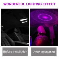 RuibeAuty USB auto unutarnji krov Atmosfera svjetiljka zvijezda LED LED projektor noćna ljubičasta