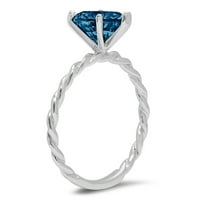 2CT Marquise Cut Prirodni London Blue Topaz 18k bijeli zlatni angažman prsten veličine 7.5