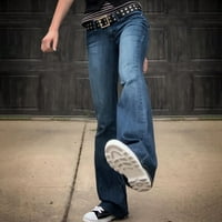 Djevojke pantalone plus veličina s džepovima Ženske hlače Denim rastezljive tanke traperice Podizanje