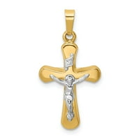 Jewels 14K dva tona zlatnog poliranog zaobljenog križaljka