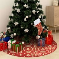 Dcenta luksuzna suknja za božićnu drvcu sa čaratnom crvenom 48 tkaninom