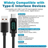 Urban USB C do USB C kabel 6,6ft 7A 100W, 1pack, USB 2. TIP CABLE CABLING Brzo naboj za MI mi 3, MacBook