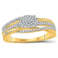 10KT Žuto zlato Žene okrugli dijamantski tkani prsten CTTW