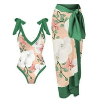 Strungten ženska modna mišna mreža za print plaža Duga suknja Set kupaći kostim za žene