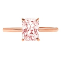 1.0ct zračenje rezano ružičasti simulirani dijamant 14k ruža zlatni godišnjica za angažman prsten veličine