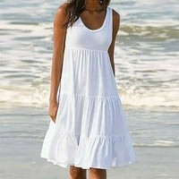 Ženska modna ljetna haljina na plaži bez rukava bez rukava