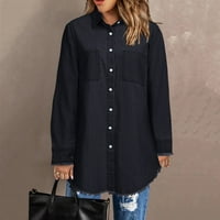 HUNPTA WOOD modne reselne casual zaklopke dugih rukava s jednim džepom džepne jakne majice