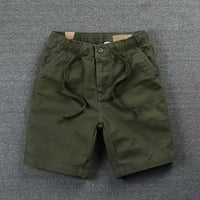 Qianha Mall Muškarci Ljetne kratke hlače Čvrsta boja džepne vučne elastične struke Polupanke Ležerne