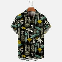 Smihono Rollback Hawaiian majice za muškarce Loose Fit Casual Džep Tropska krajolik Grafikon Ljetni