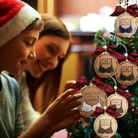 Twinkseal Božićni privjesak Drveni ukrasni šarm Svečana vrpca za odmor Ideja jedinstvenog značajnog