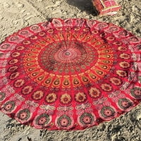 Yasaly Beach Mat Mandala Okrugli stol Pokrivač tapiserija Yoga indijski pokrivač za ručnik iz piknika