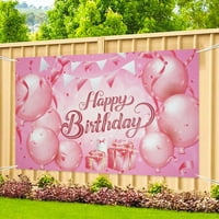 Everso sretan rođendan Backdrop banner ružičaste žene slatka princeza djevojka fotografija pozadinska zabava za dom unutarnji vanjski