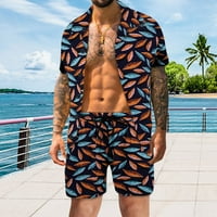 Outfmvch majice za muškarce Proljeće ljetno casual havajska plaža tropsko casual gumb niz majice set