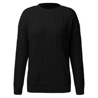 FVWitlyh kabel pleteni džemper ženski vrat kratki kape džemper prsluk ležerni čvrsti pulover vrh