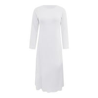 SHPWFBE ženske haljine bijele haljine žene ženske ležerne haljine Abaya dugih rukava u odjeći
