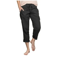 Taqqpue ženske teretne hlače Elastične struke planinarske pantalone lagane vanjske visokog struka casual brzog suhih putničkih hlača sa džepovima