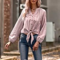 Ženska modna ležerna traka The Printing s dugim rukavima The Tops Bluza Pulover Udobnost u boji Trendi