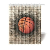 Zidna zidna košarka Sportska zavjesa za tuširanje, vintage poliesterska tkanina za zavjese za tuširanje setovi sa kukama