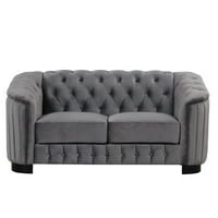 Moderna Loveseat kauč sa gustim rezanim jastukom sjedala sivom bojom